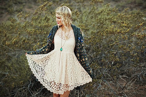 Floral Mesh Lace Dress style pic